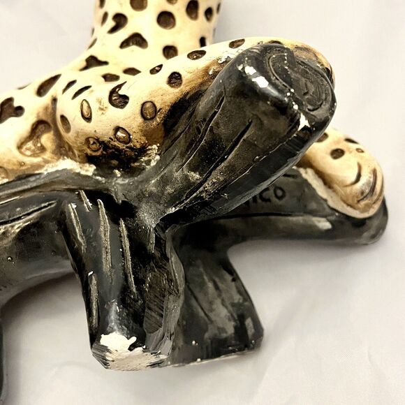 MCM Chalkware/Plaster Large Leopard Table Figure Statue Made in Mexico - Picture 10 of 12